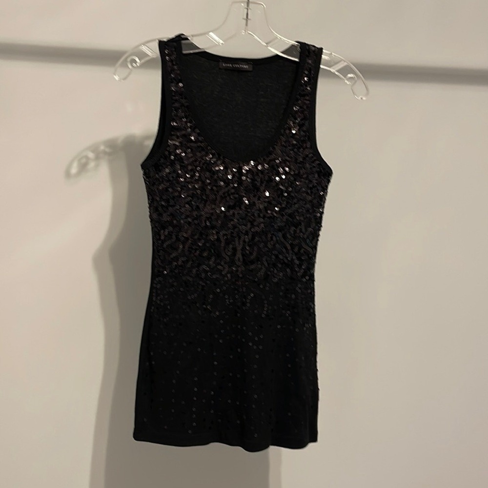 Love Culture Black‎ Sequin Tank women's size Small pre-owned
